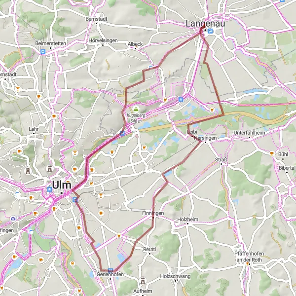 Karten-Miniaturansicht der Radinspiration "Natur und Kultur auf 47 km" in Tübingen, Germany. Erstellt vom Tarmacs.app-Routenplaner für Radtouren