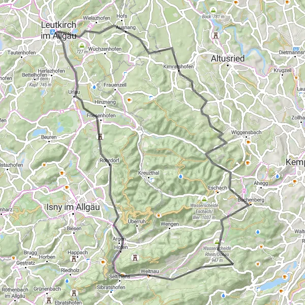 Karten-Miniaturansicht der Radinspiration "Bayerische Alpenrunde" in Tübingen, Germany. Erstellt vom Tarmacs.app-Routenplaner für Radtouren