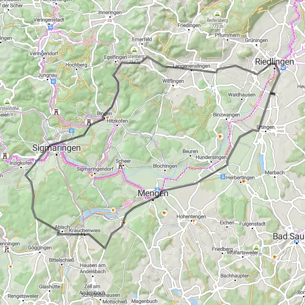 Map miniature of "Heritage Trail" cycling inspiration in Tübingen, Germany. Generated by Tarmacs.app cycling route planner