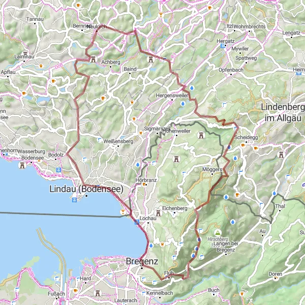Karten-Miniaturansicht der Radinspiration "Durch Wald und Wasser" in Tübingen, Germany. Erstellt vom Tarmacs.app-Routenplaner für Radtouren