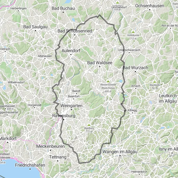 Karten-Miniaturansicht der Radinspiration "Radtour durch die Natur" in Tübingen, Germany. Erstellt vom Tarmacs.app-Routenplaner für Radtouren