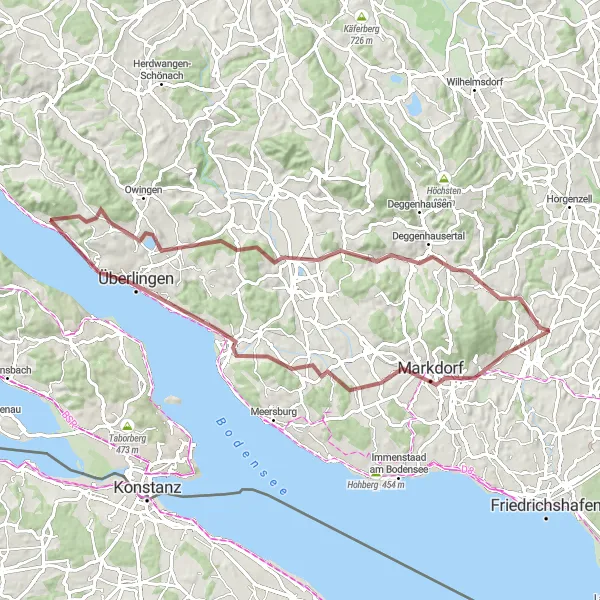 Karten-Miniaturansicht der Radinspiration "Rundtour um Markdorf" in Tübingen, Germany. Erstellt vom Tarmacs.app-Routenplaner für Radtouren