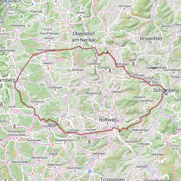 Map miniature of "Wildenstein and Mariazell Adventure" cycling inspiration in Tübingen, Germany. Generated by Tarmacs.app cycling route planner