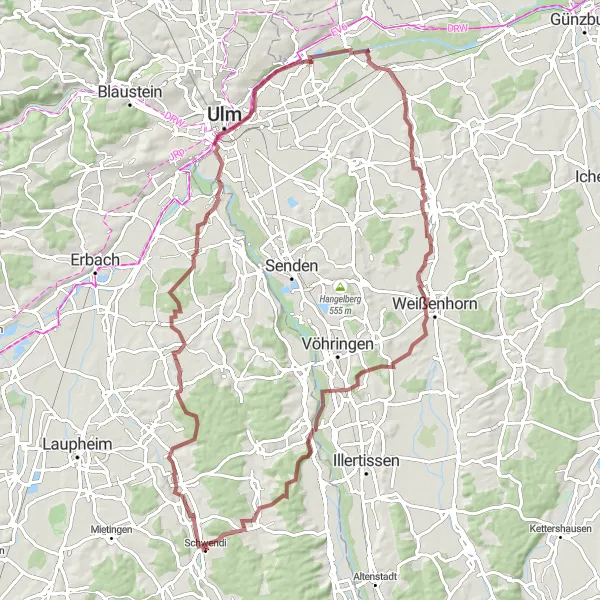 Karten-Miniaturansicht der Radinspiration "Entdecken Sie Schwäbische Alb auf Schotterstraßen" in Tübingen, Germany. Erstellt vom Tarmacs.app-Routenplaner für Radtouren