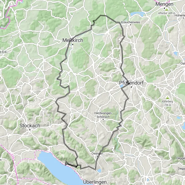 Karten-Miniaturansicht der Radinspiration "Burgen und Hügel um Tübingen" in Tübingen, Germany. Erstellt vom Tarmacs.app-Routenplaner für Radtouren