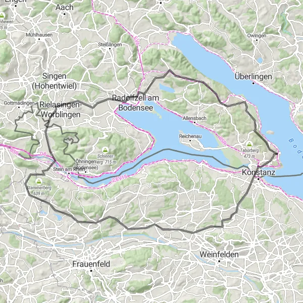 Map miniature of "Coastal Exploration" cycling inspiration in Tübingen, Germany. Generated by Tarmacs.app cycling route planner