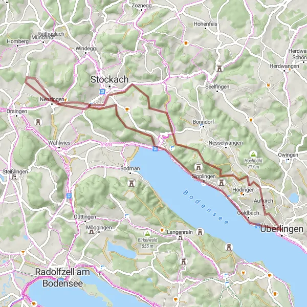 Karten-Miniaturansicht der Radinspiration "Entdeckungsreise um Überlingen" in Tübingen, Germany. Erstellt vom Tarmacs.app-Routenplaner für Radtouren