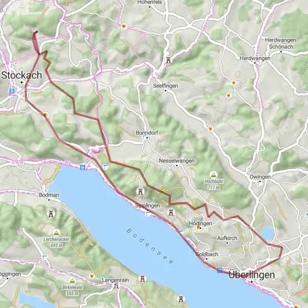 Karten-Miniaturansicht der Radinspiration "Hüneberg und Wasserschloss" in Tübingen, Germany. Erstellt vom Tarmacs.app-Routenplaner für Radtouren