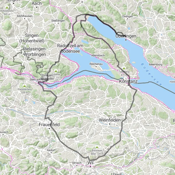 Karten-Miniaturansicht der Radinspiration "Panorama-Tour um den Bodensee" in Tübingen, Germany. Erstellt vom Tarmacs.app-Routenplaner für Radtouren
