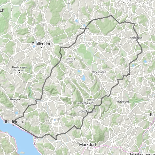 Karten-Miniaturansicht der Radinspiration "Entdeckungstour durch die idyllische Region" in Tübingen, Germany. Erstellt vom Tarmacs.app-Routenplaner für Radtouren