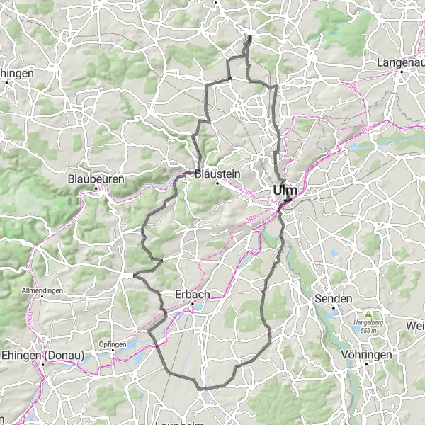 Karten-Miniaturansicht der Radinspiration "Historische Rundtour um Westerstetten" in Tübingen, Germany. Erstellt vom Tarmacs.app-Routenplaner für Radtouren