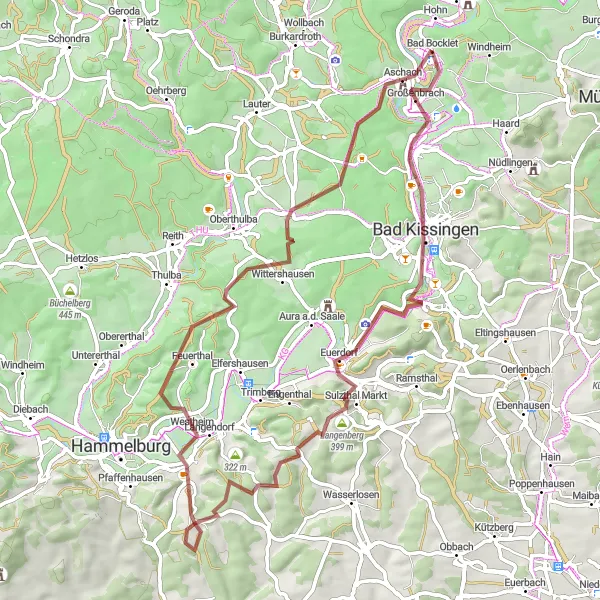 Karten-Miniaturansicht der Radinspiration "Entdeckungstour durch Unterfranken" in Unterfranken, Germany. Erstellt vom Tarmacs.app-Routenplaner für Radtouren