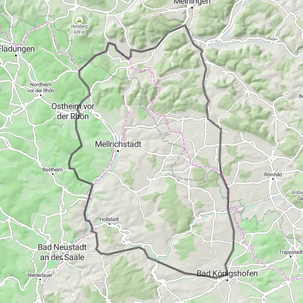 Karten-Miniaturansicht der Radinspiration "Historische Grenzroute" in Unterfranken, Germany. Erstellt vom Tarmacs.app-Routenplaner für Radtouren