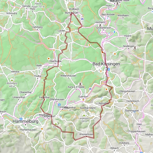 Karten-Miniaturansicht der Radinspiration "Malbun Loop" in Unterfranken, Germany. Erstellt vom Tarmacs.app-Routenplaner für Radtouren