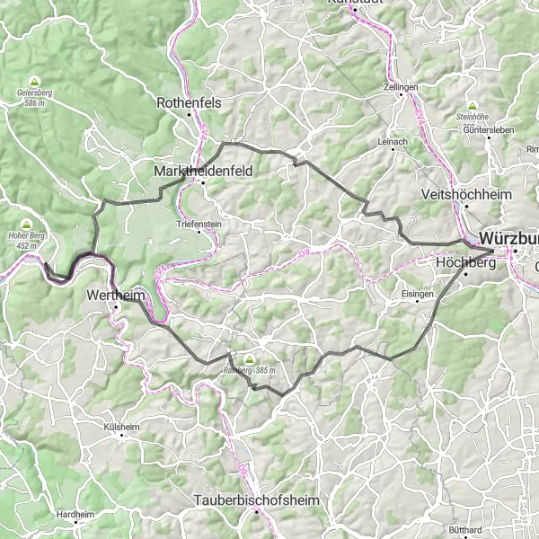 Karten-Miniaturansicht der Radinspiration "Epic Tour durch den Spessart" in Unterfranken, Germany. Erstellt vom Tarmacs.app-Routenplaner für Radtouren