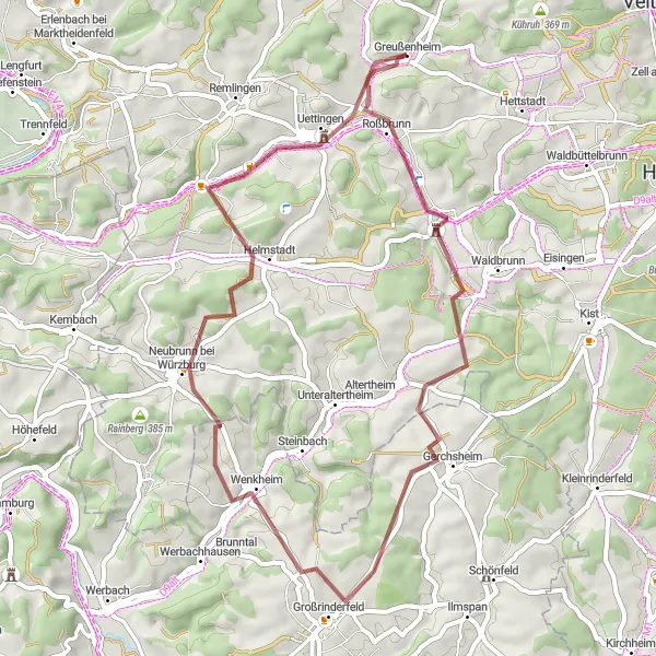 Karten-Miniaturansicht der Radinspiration "Gravel-Tour durch den Spessart" in Unterfranken, Germany. Erstellt vom Tarmacs.app-Routenplaner für Radtouren
