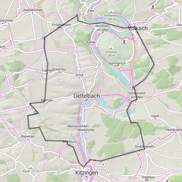Karten-Miniaturansicht der Radinspiration "Main-River Loop" in Unterfranken, Germany. Erstellt vom Tarmacs.app-Routenplaner für Radtouren