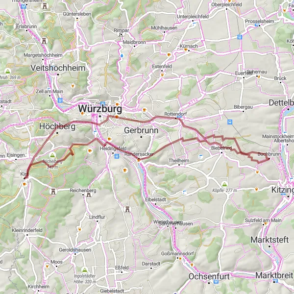 Karten-Miniaturansicht der Radinspiration "Natur und Geschichte Rundweg" in Unterfranken, Germany. Erstellt vom Tarmacs.app-Routenplaner für Radtouren