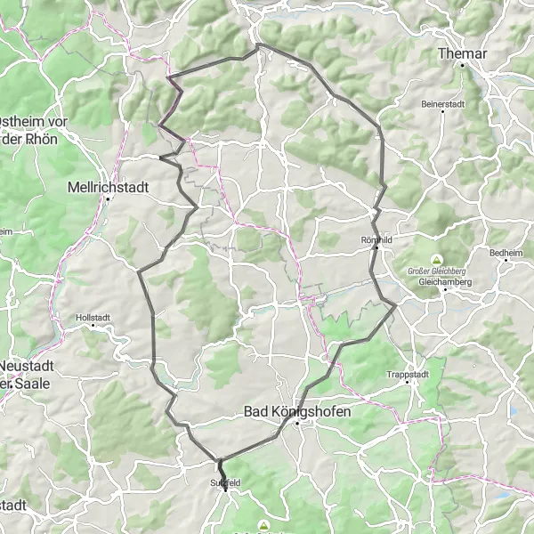 Karten-Miniaturansicht der Radinspiration "Naturschönheiten in Unterfranken" in Unterfranken, Germany. Erstellt vom Tarmacs.app-Routenplaner für Radtouren