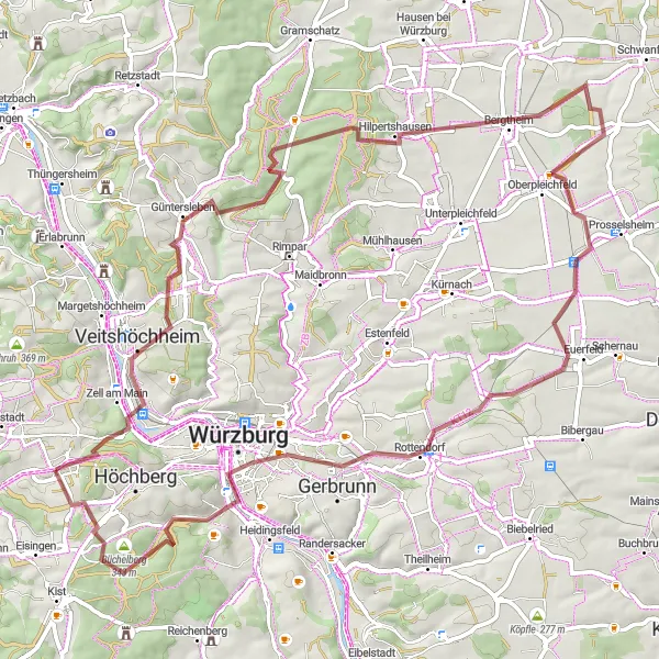 Karten-Miniaturansicht der Radinspiration "Bergabenteuer im Spessart" in Unterfranken, Germany. Erstellt vom Tarmacs.app-Routenplaner für Radtouren