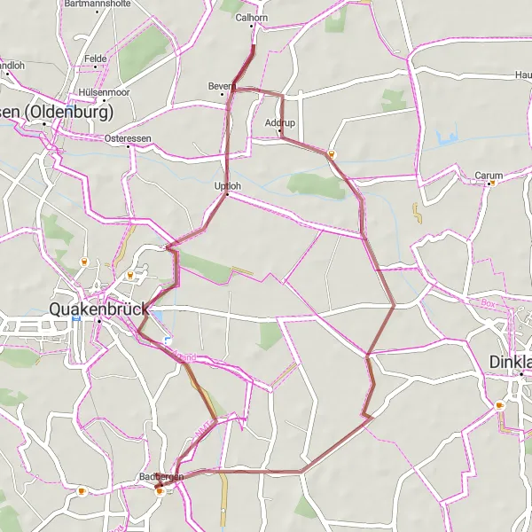 Map miniature of "The Tranquil Retreat" cycling inspiration in Weser-Ems, Germany. Generated by Tarmacs.app cycling route planner