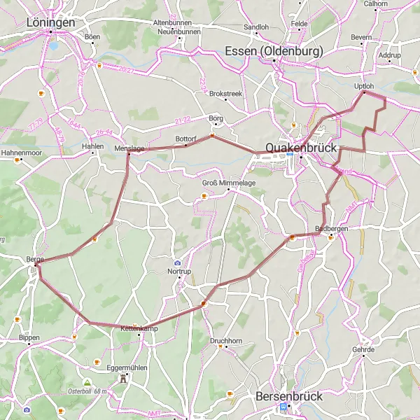 Karten-Miniaturansicht der Radinspiration "Die Quakenbrück-Tour" in Weser-Ems, Germany. Erstellt vom Tarmacs.app-Routenplaner für Radtouren