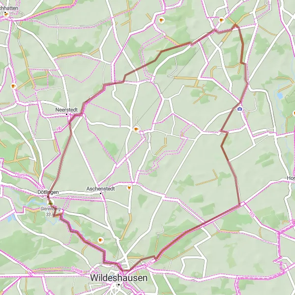 Karten-Miniaturansicht der Radinspiration "Entspannte Gravel-Tour rund um Dötlingen" in Weser-Ems, Germany. Erstellt vom Tarmacs.app-Routenplaner für Radtouren