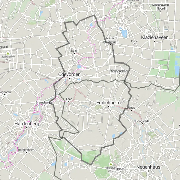 Map miniature of "Kniepen-Berg Challenge" cycling inspiration in Weser-Ems, Germany. Generated by Tarmacs.app cycling route planner