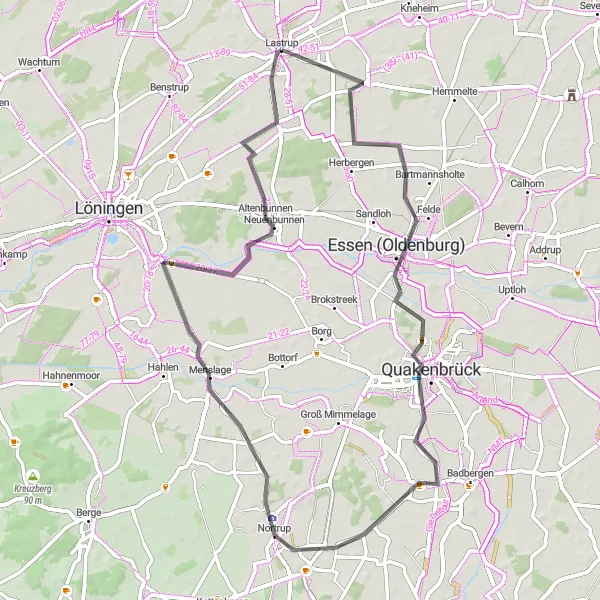 Karten-Miniaturansicht der Radinspiration "Entdeckung von Oldenburg und Umgebung" in Weser-Ems, Germany. Erstellt vom Tarmacs.app-Routenplaner für Radtouren