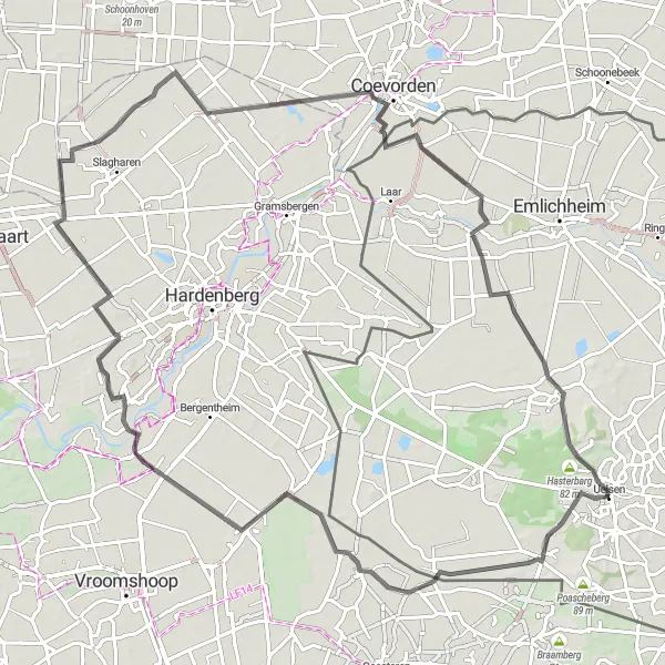Karten-Miniaturansicht der Radinspiration "Die Schätze von Coevorden" in Weser-Ems, Germany. Erstellt vom Tarmacs.app-Routenplaner für Radtouren