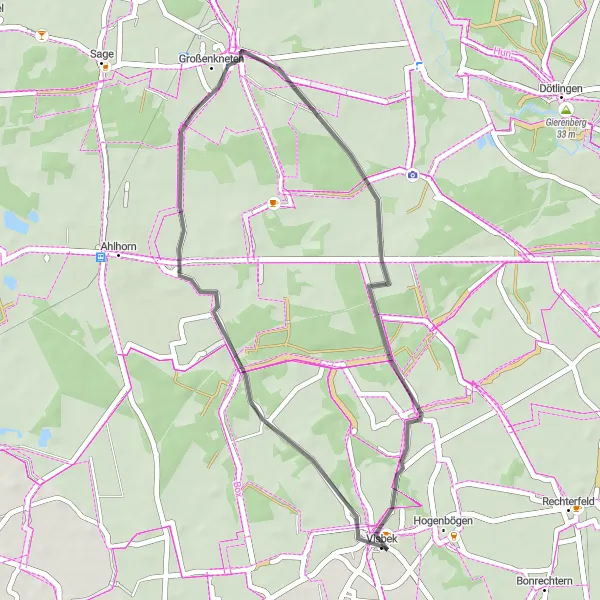 Karten-Miniaturansicht der Radinspiration "Gemütliche Fahrradtour entlang idyllischer Straßen" in Weser-Ems, Germany. Erstellt vom Tarmacs.app-Routenplaner für Radtouren