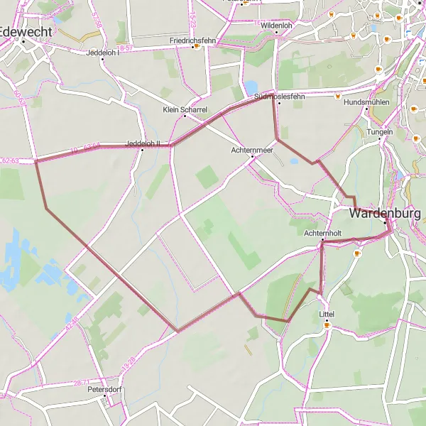 Karten-Miniaturansicht der Radinspiration "Entspannte Fahrradtour durch idyllische Dörfer" in Weser-Ems, Germany. Erstellt vom Tarmacs.app-Routenplaner für Radtouren