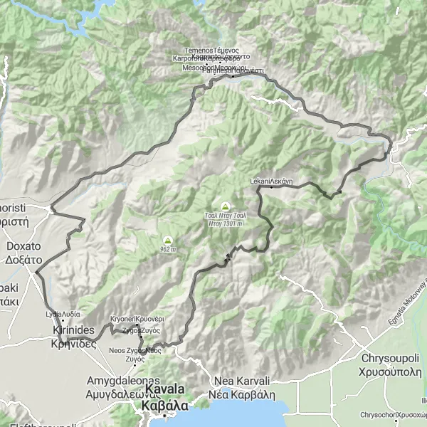 Map miniature of "NIKIFOROS_CYCLING_ROUTE" cycling inspiration in Anatoliki Makedonia, Thraki, Greece. Generated by Tarmacs.app cycling route planner