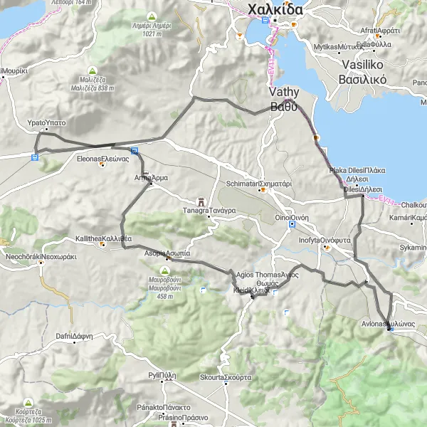 Map miniature of "Hidden Gems and Scenic Routes" cycling inspiration in Attiki, Greece. Generated by Tarmacs.app cycling route planner
