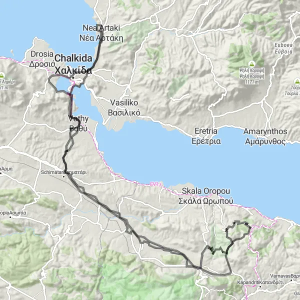 Map miniature of "The Ultimate Challenge" cycling inspiration in Attiki, Greece. Generated by Tarmacs.app cycling route planner