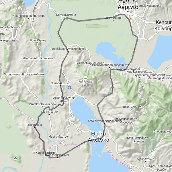 Map miniature of "Katochí - Ιθωρία - Σταμνά - Neochori Route" cycling inspiration in Dytiki Elláda, Greece. Generated by Tarmacs.app cycling route planner