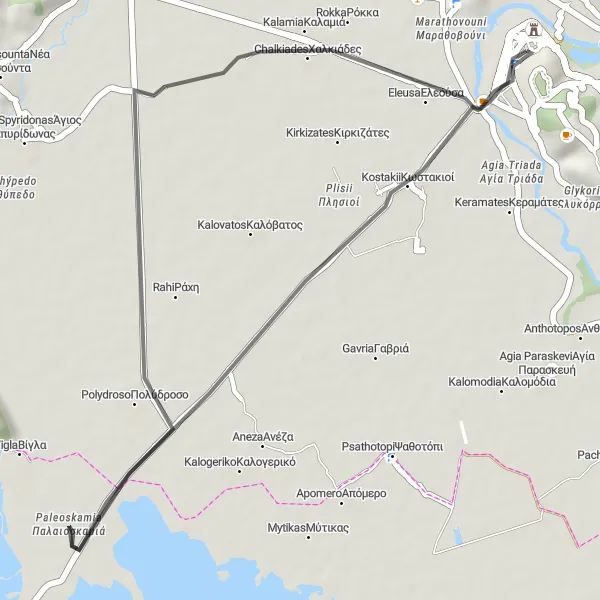 Map miniature of "The Scenic Coastline Ride" cycling inspiration in Ipeiros, Greece. Generated by Tarmacs.app cycling route planner