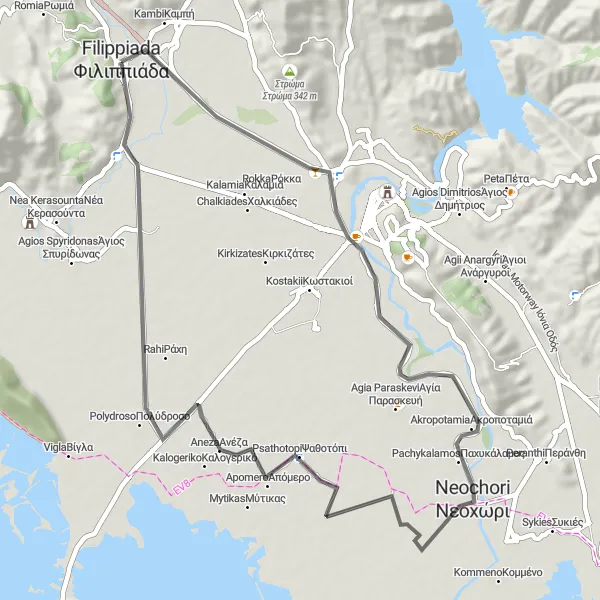 Map miniature of "Arta's Hidden Gem" cycling inspiration in Ipeiros, Greece. Generated by Tarmacs.app cycling route planner