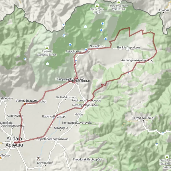 Map miniature of "Prodromos Gravel Loop" cycling inspiration in Kentriki Makedonia, Greece. Generated by Tarmacs.app cycling route planner