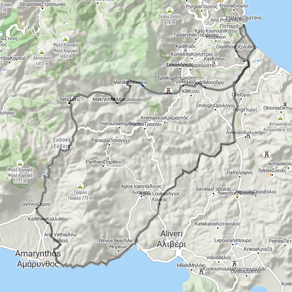 Map miniature of "Yimnón Epic Road Cycling Route" cycling inspiration in Sterea Elláda, Greece. Generated by Tarmacs.app cycling route planner