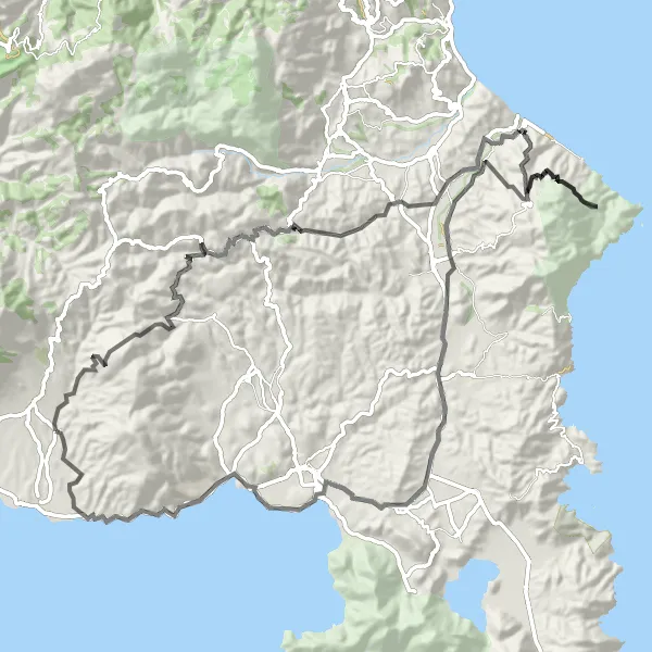 Map miniature of "Ultimate Mountain Challenge" cycling inspiration in Sterea Elláda, Greece. Generated by Tarmacs.app cycling route planner