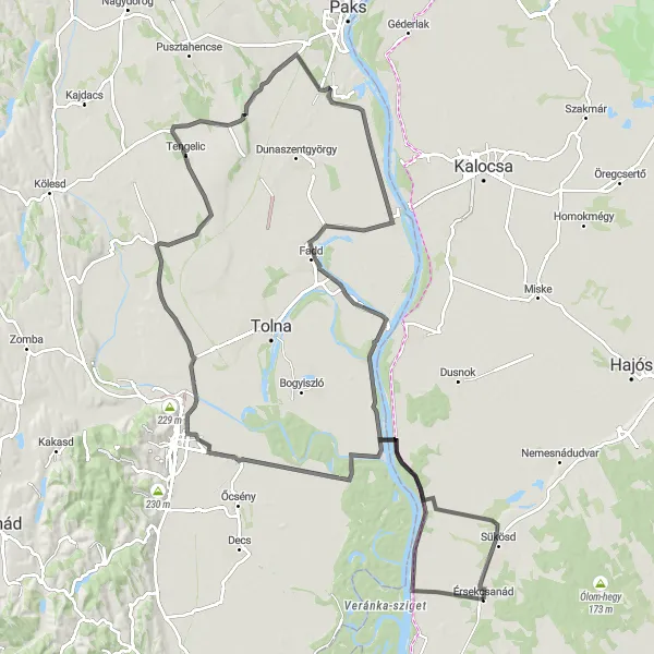 Map miniature of "Discover the hidden gems of the Dél-Alföld region" cycling inspiration in Dél-Alföld, Hungary. Generated by Tarmacs.app cycling route planner