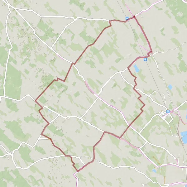 Map miniature of "Balástya and Zsombó Gravel Loop" cycling inspiration in Dél-Alföld, Hungary. Generated by Tarmacs.app cycling route planner