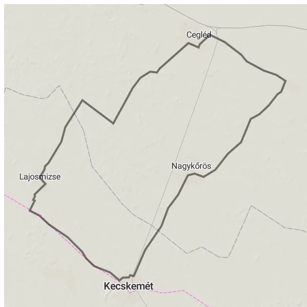 Map miniature of "Road Route 2" cycling inspiration in Dél-Alföld, Hungary. Generated by Tarmacs.app cycling route planner