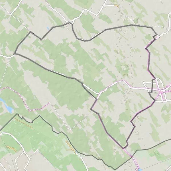 Map miniature of "Zákányszék and Beyond" cycling inspiration in Dél-Alföld, Hungary. Generated by Tarmacs.app cycling route planner