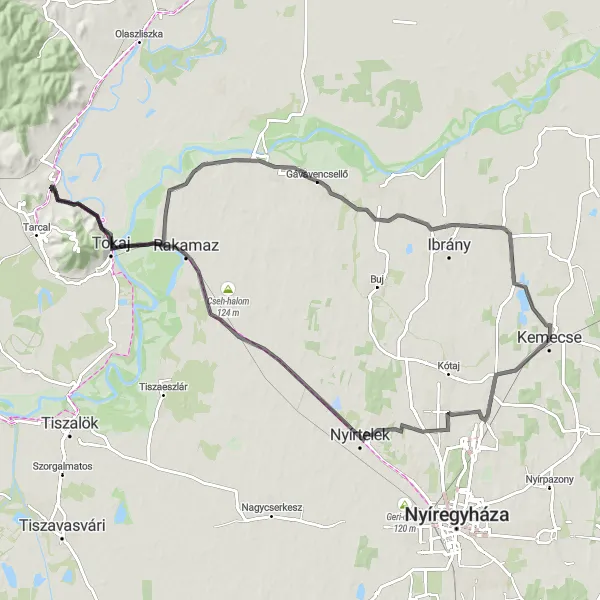 Map miniature of "Wine Country Tour" cycling inspiration in Észak-Alföld, Hungary. Generated by Tarmacs.app cycling route planner