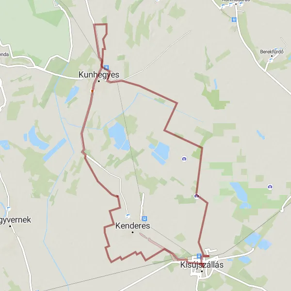 Map miniature of "Gravel Circuit: Bittner falu-Hármas-halom Loop" cycling inspiration in Észak-Alföld, Hungary. Generated by Tarmacs.app cycling route planner