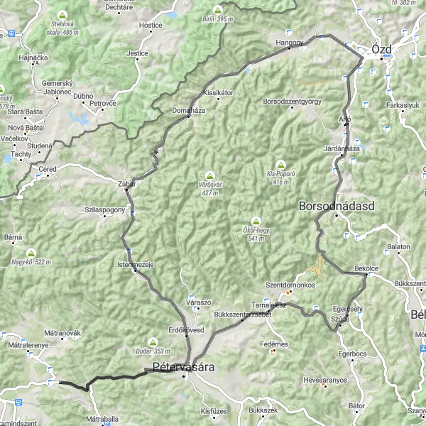 Map miniature of "Bükk-tető Circuit" cycling inspiration in Észak-Magyarország, Hungary. Generated by Tarmacs.app cycling route planner