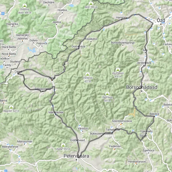 Map miniature of "The Nature Adventure" cycling inspiration in Észak-Magyarország, Hungary. Generated by Tarmacs.app cycling route planner