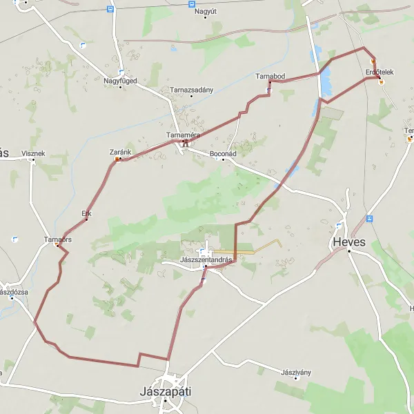 Map miniature of "Alatka Revelations" cycling inspiration in Észak-Magyarország, Hungary. Generated by Tarmacs.app cycling route planner